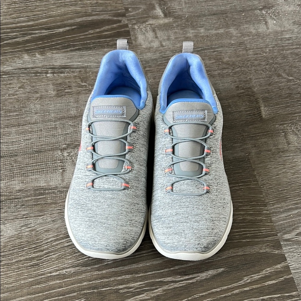 Skechers Gray and Blue Athletic Shoes